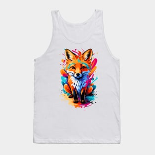 Fox - Cute Fox Colorful - Fox Head Tank Top